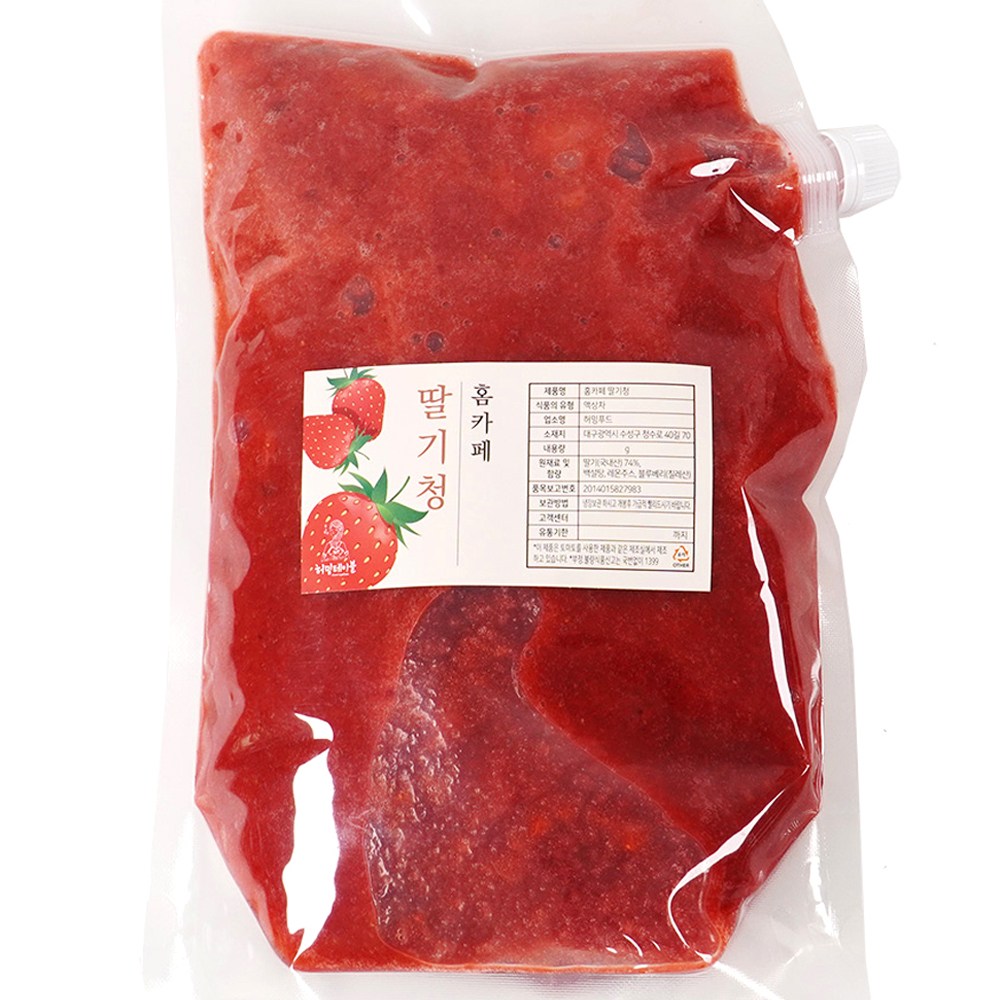 딸기폭탄 수제 딸기청 대용량 홈카페 허밍테이블 (국내산), 2kg, 1개, 1개입 43,000원