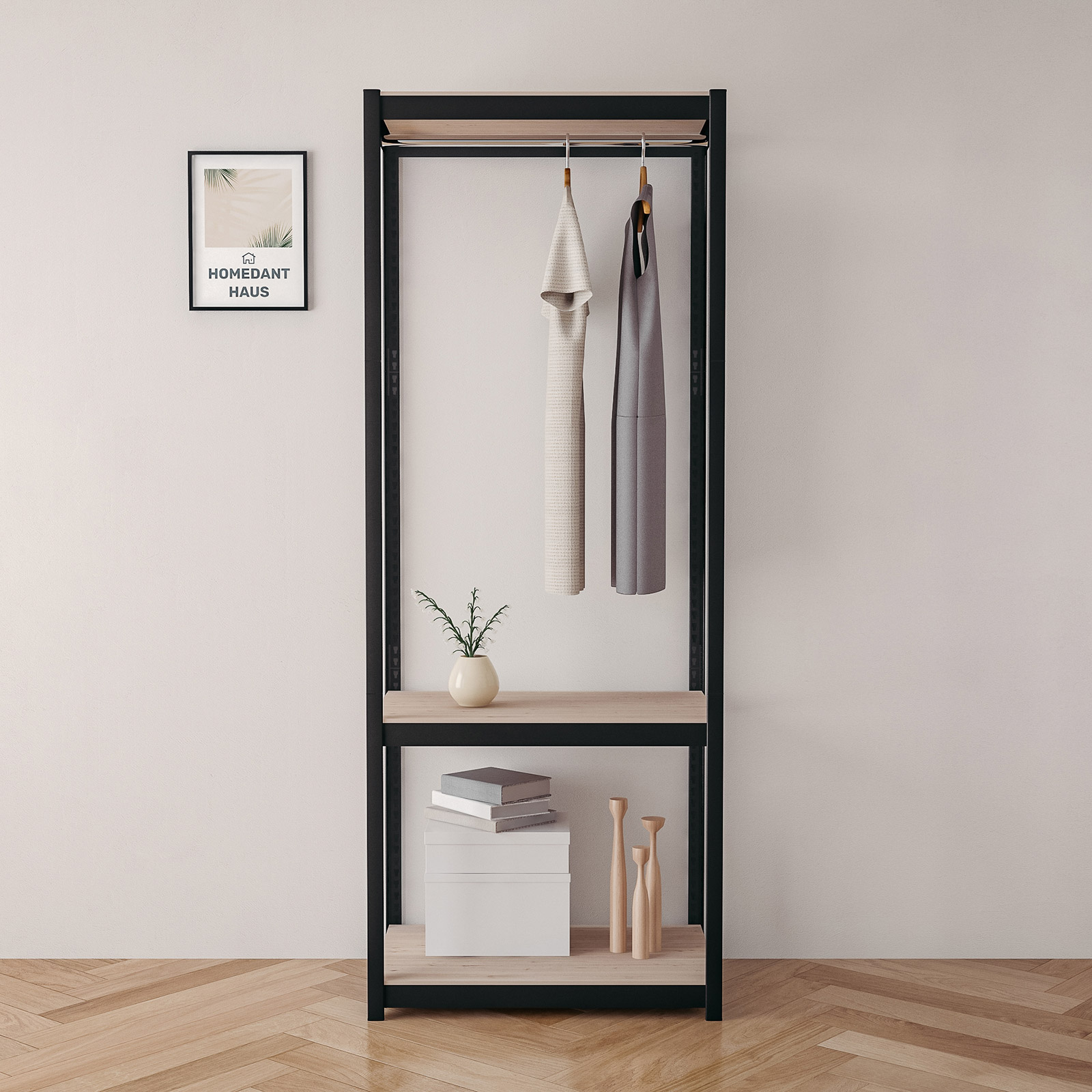 홈던트하우스 국내 제조 업그레이드형 무볼트 조립식 행거, 블랙 119,500원