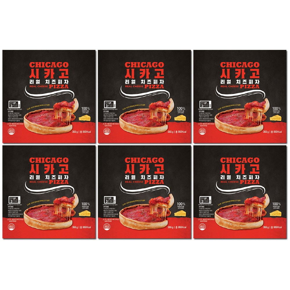 리얼 시카고피자 치즈 6판 세트, 6개, 355g 34,100원