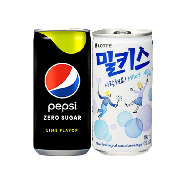 롯데칠성음료/펩시콜라 제로 190ml 12개 + 밀키스 190ml 12개, 190ml 14,400원