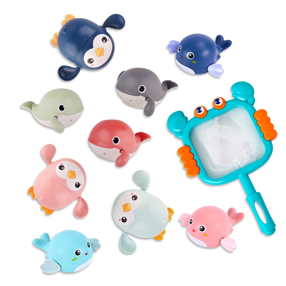 이큐나라 아기 목욕놀이 장난감 9종 + 뜰채 + 보관함, 1세트, 혼합색상 29,800원