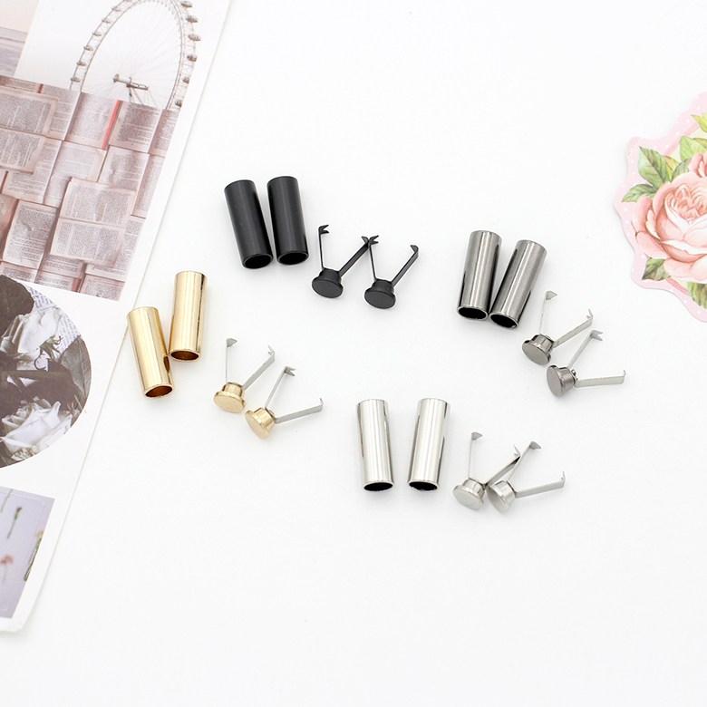 집게형 후드끈 신발끈 원통형 금속마감팁, 2개, 매트블랙 890원