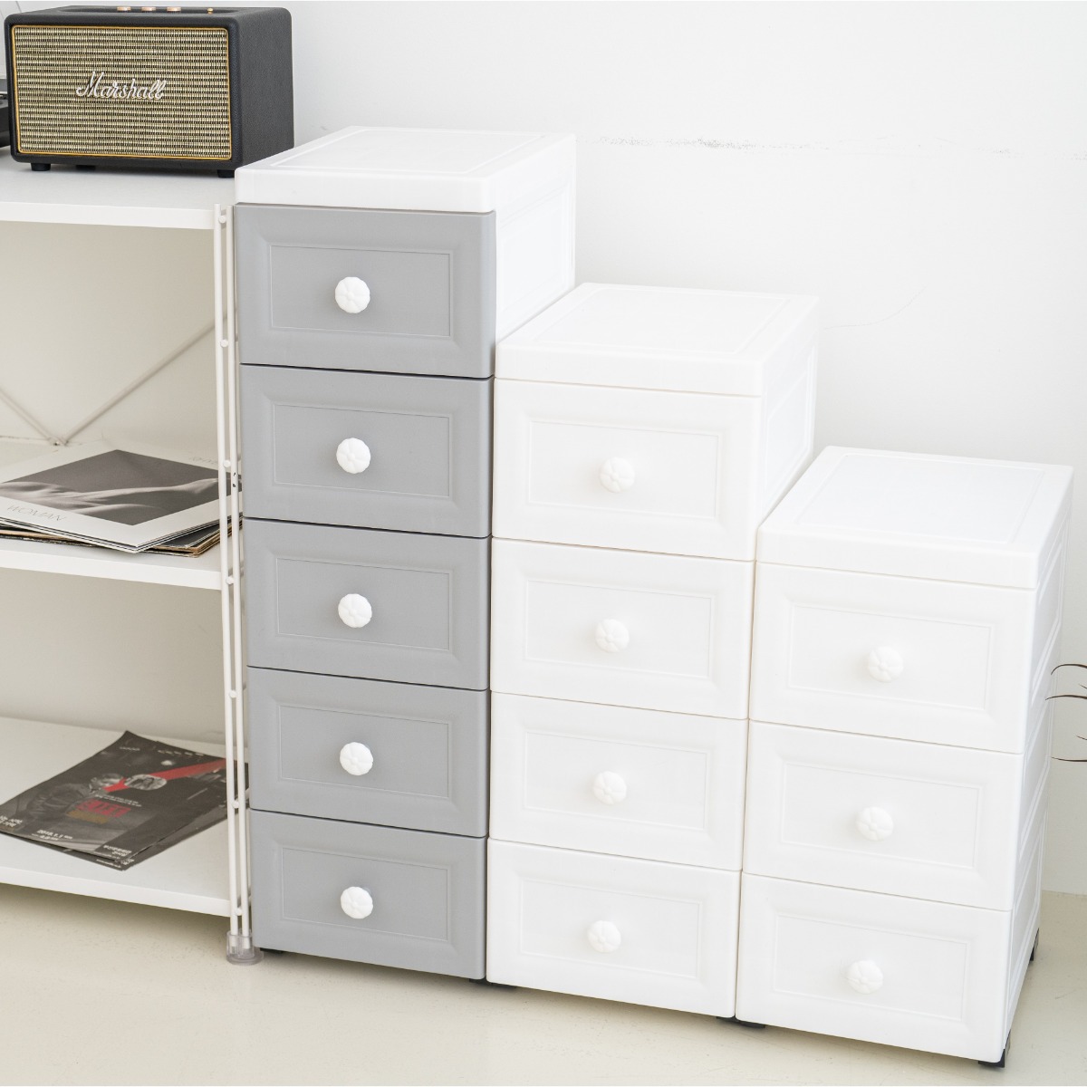 리빙오보제 슬림 서랍장, 화이트, 5단, 1개 31,900원