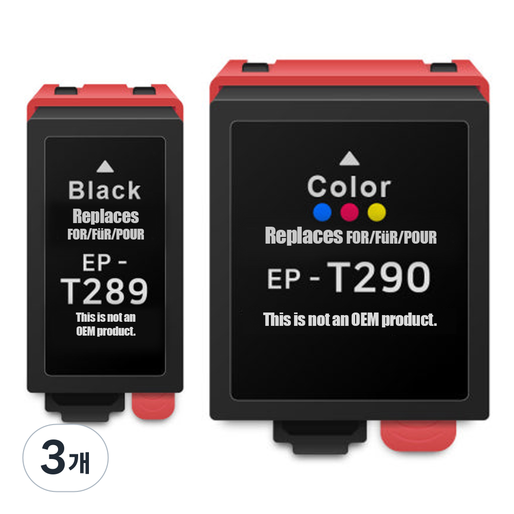 훼이머스신곡점 엡손 T289 T290 호환잉크 Workforce 100 WF100 T2891 T2900 T2950,세트, 3개, 검정(T289)+칼라(T290)세트 27,890원