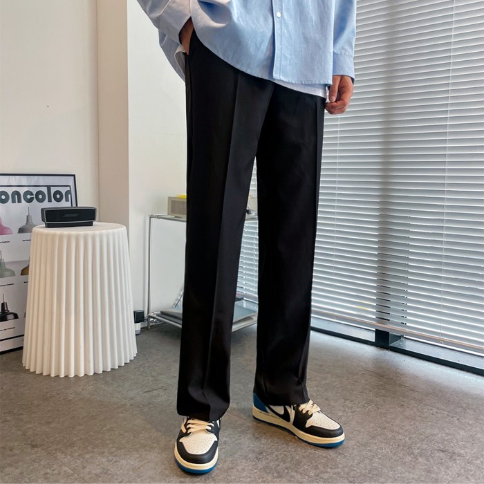 비켄드스튜디오 남성용 기본 세미 와이드 스판 밴딩 슬랙스 바지 [1060] 14,500원