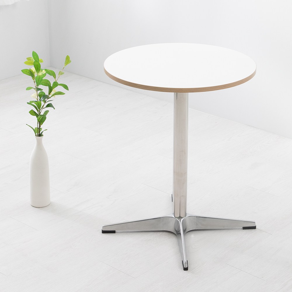 화이트 자작엣지 18T 원형 로켓 크로스 식탁 테이블, 선택:실버다리 110,000원