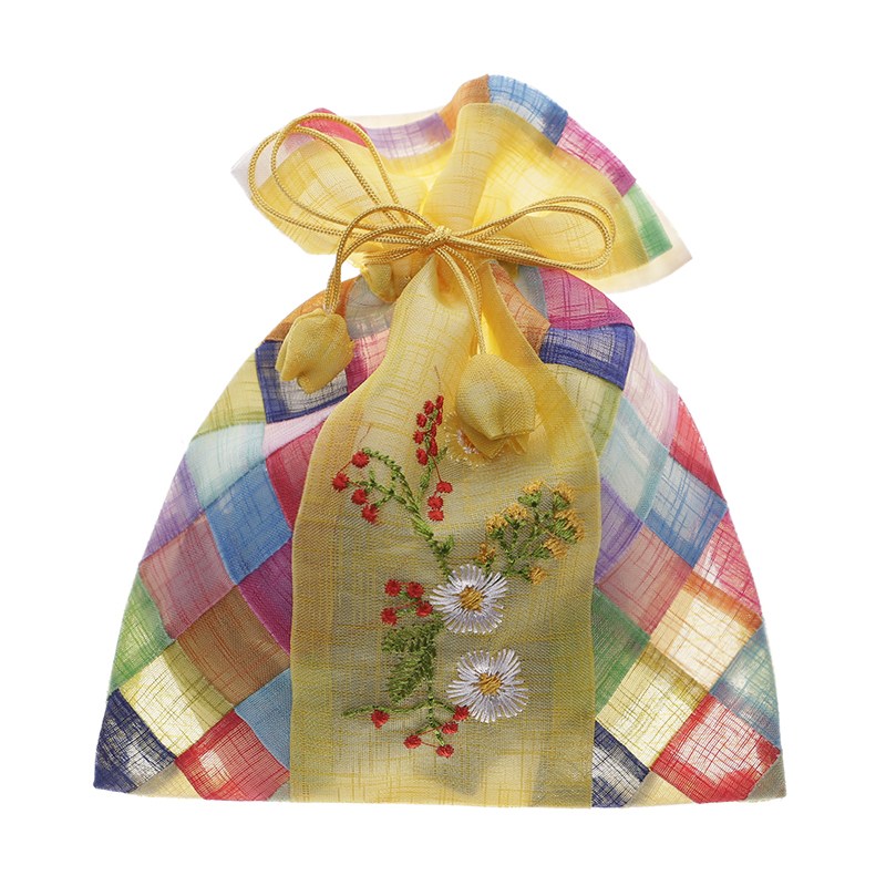 봉봉러브  모시 자수 조각보 복주머니(size 20x25cm) 20,000원