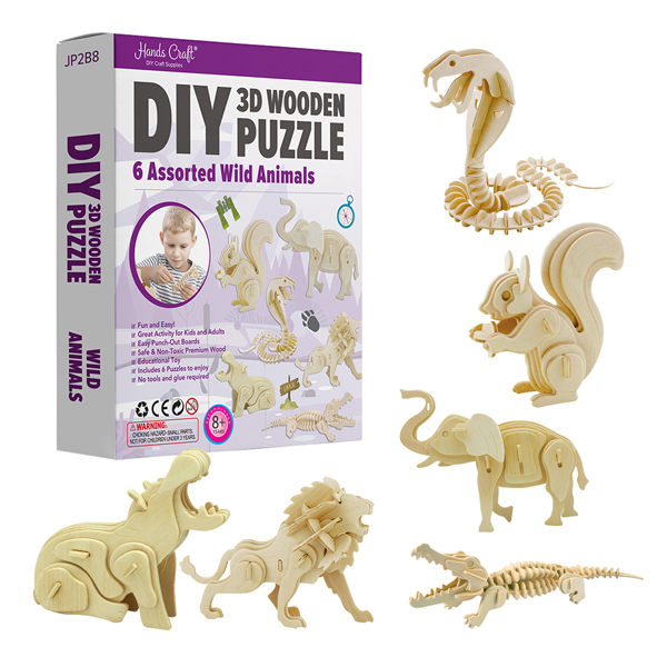 [KC 어린이 안전인증] 핸즈크라프트 3D 미니어처 목재퍼즐 야생동물 친구들 24,800원