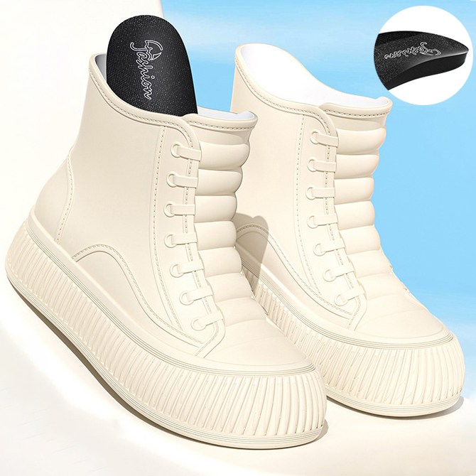 여성 파스텔 발편한 레인슈즈 논슬립 키높이 깔창 방수 레인부츠 캐주얼 발목장화 22,880원