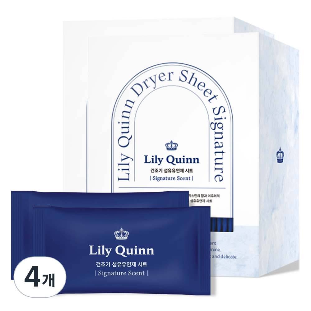 릴리퀸 프리미엄 건조기 섬유유연제 시트 시그니처 본품, 4개, 40개입 65,330원