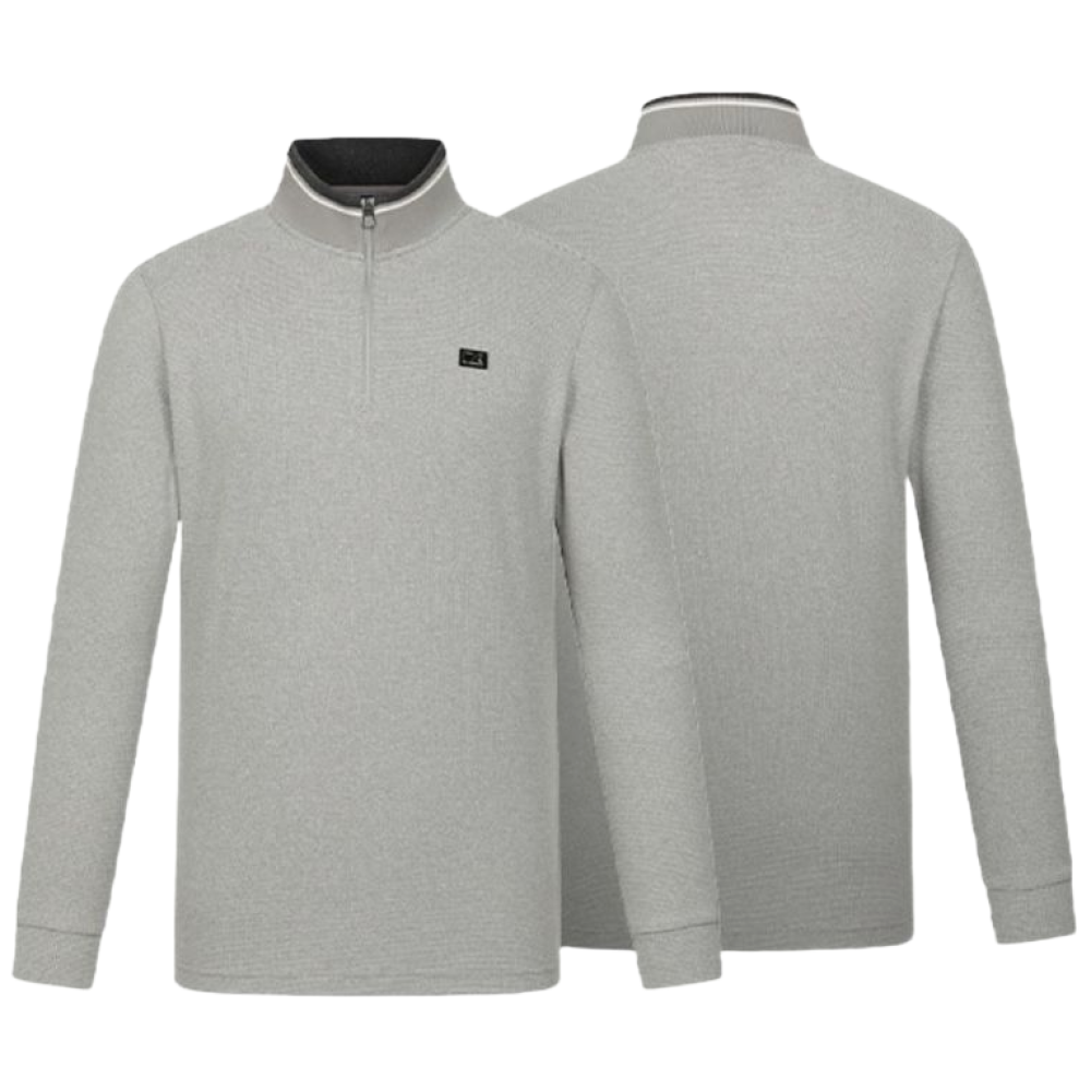 봄가을용 커터앤벅 남성 멜란지 자카드 시보리 하이넥 반집업 긴팔티 CBMTS53915 42,000원