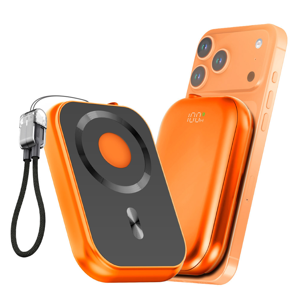 UM2 맥세이프 보조배터리 고속 무선 충전기 애플워치 아이폰 10000mAh 20W PD 충전 스트랩 케이블, 오렌지, 보조배터리&PD충전+케이블&맥세이프링 포함 37,800원