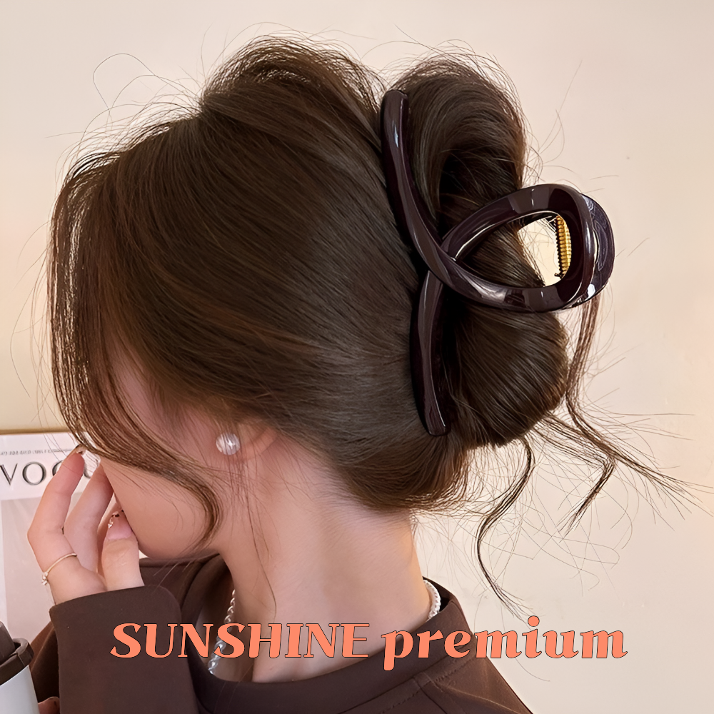 SUNSHINE 프리미엄 대형 교차 고급 올림머리 헤어 집게핀 13.5cm 16,000원