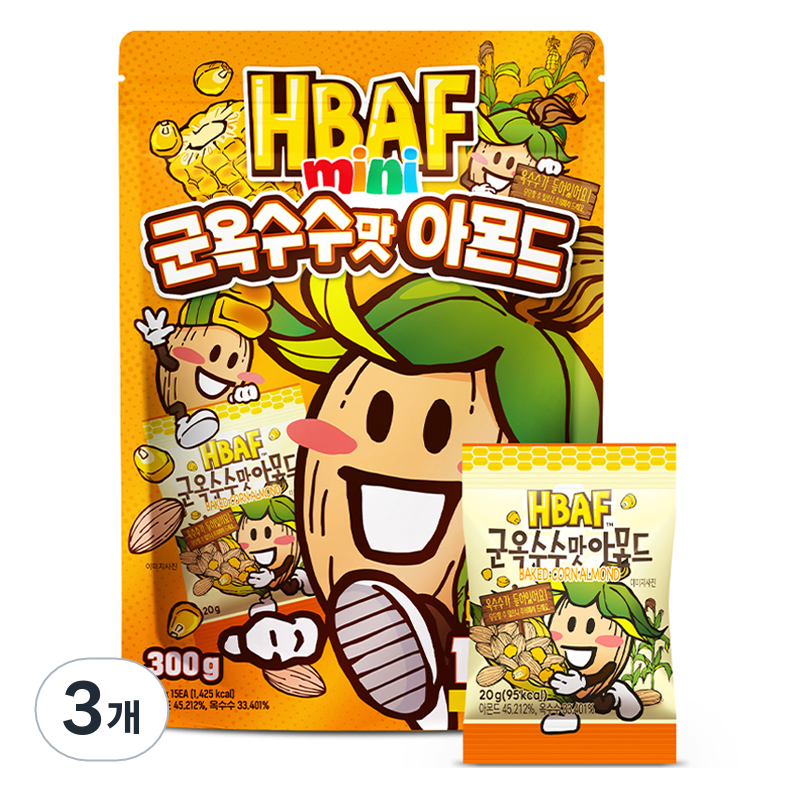 바프 미니 군옥수수맛 아몬드 15p, 3개, 300g 32,700원