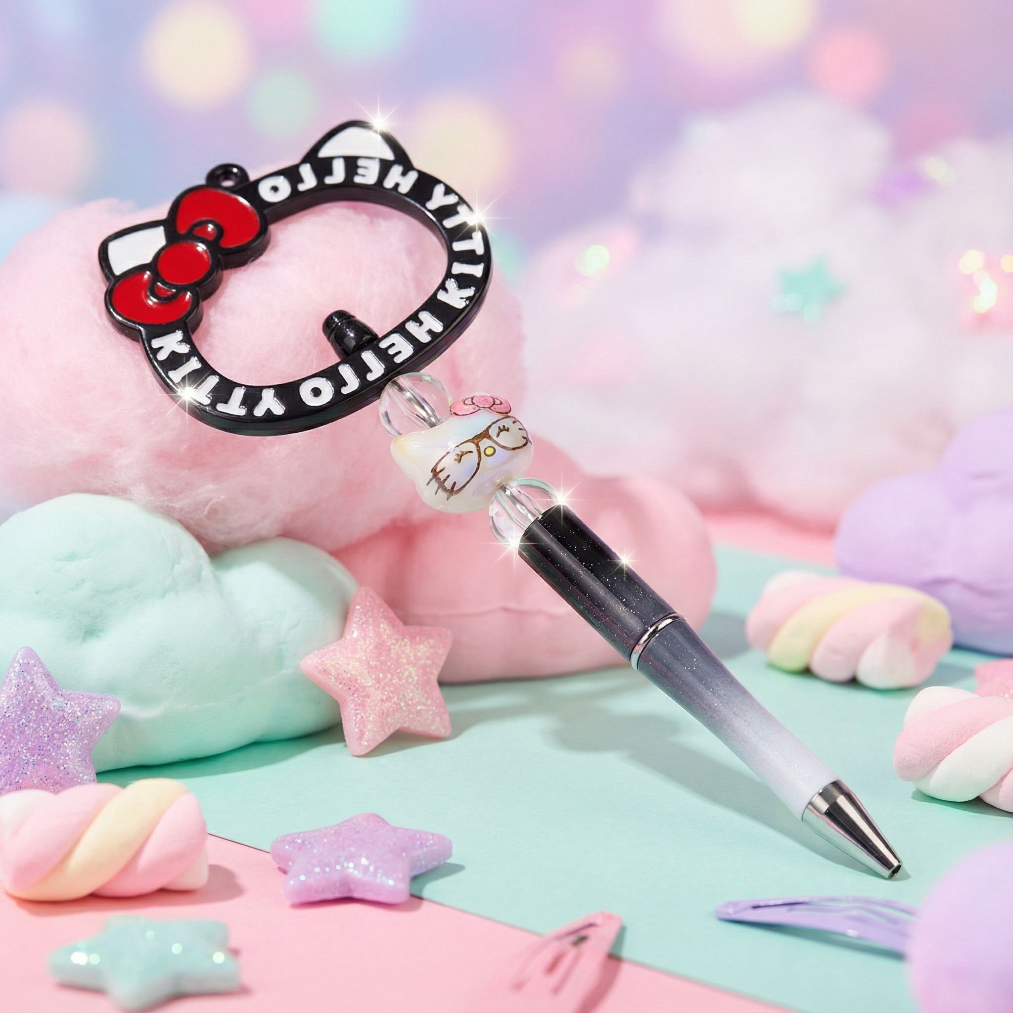 [비바블룸] 나만의 볼펜 꾸미기 비즈 DIY 세트 만들기 볼꾸 비즈볼펜 펜꾸 펜꾸미기 조카 선물, 1개, 검은 고양이 볼펜 11,400원