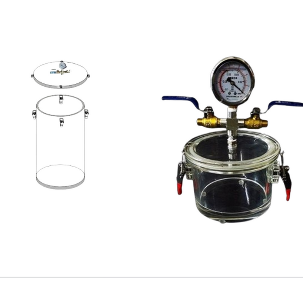 비전클리어 아크릴 진공챔버 탈포기 데시게이터 건조기 진공펌프, 1개, 원통 직경150mm 높이300mm 두께 20mm 204,600원