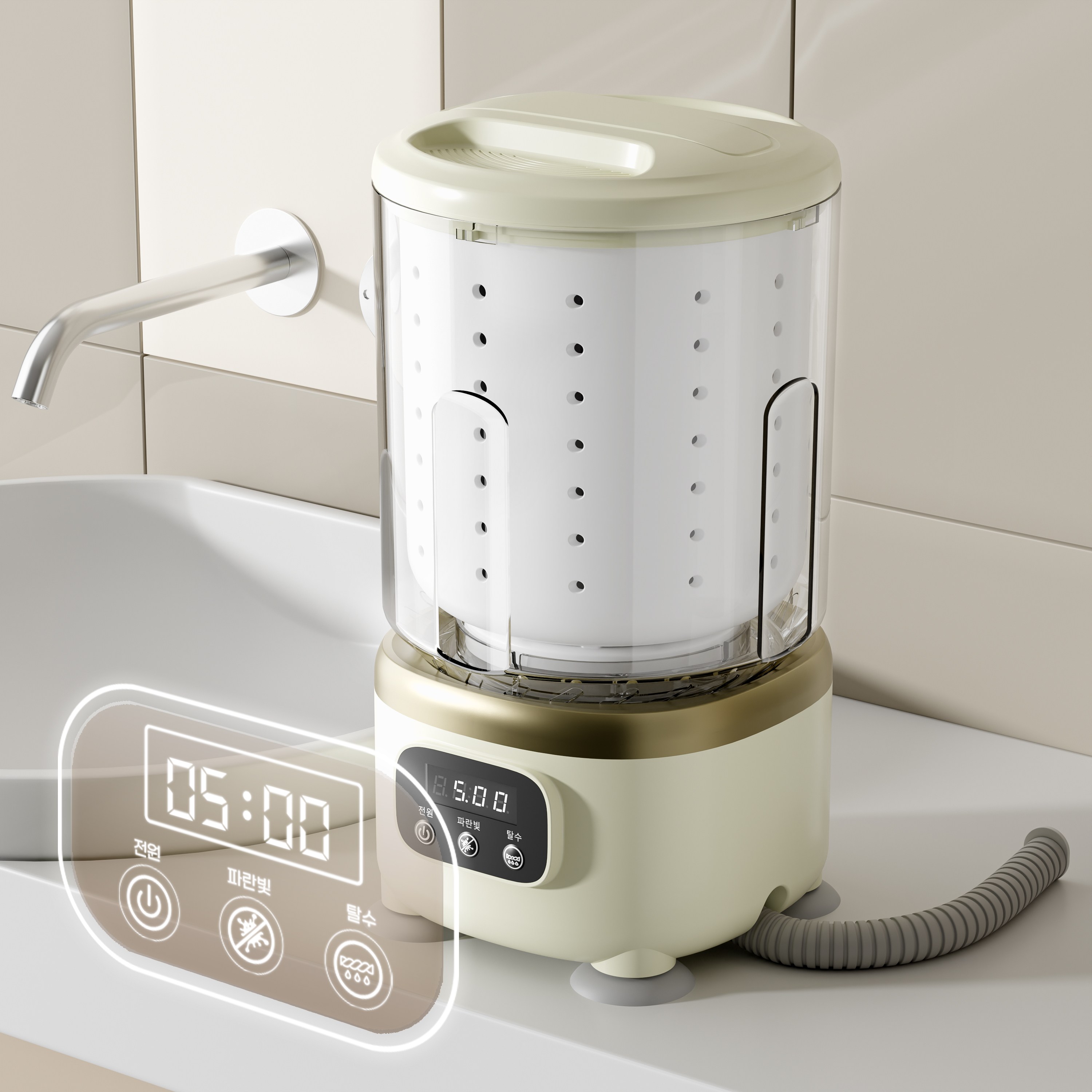 SaeByul 초소형 미니 세탁기 속옷 아기옷 양말 전용 무선 휴대용 세탁기 블루라이트 UV 케어 완전 방수 탈수버킷 증정 33,900원