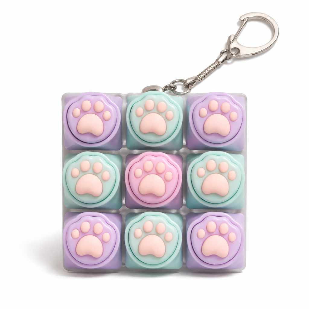 키플릭 고양이 발바닥 led 키보드 클리커 딸깍이 키캡키링9구, 캣츠9구, 큐티 파스텔 11,900원