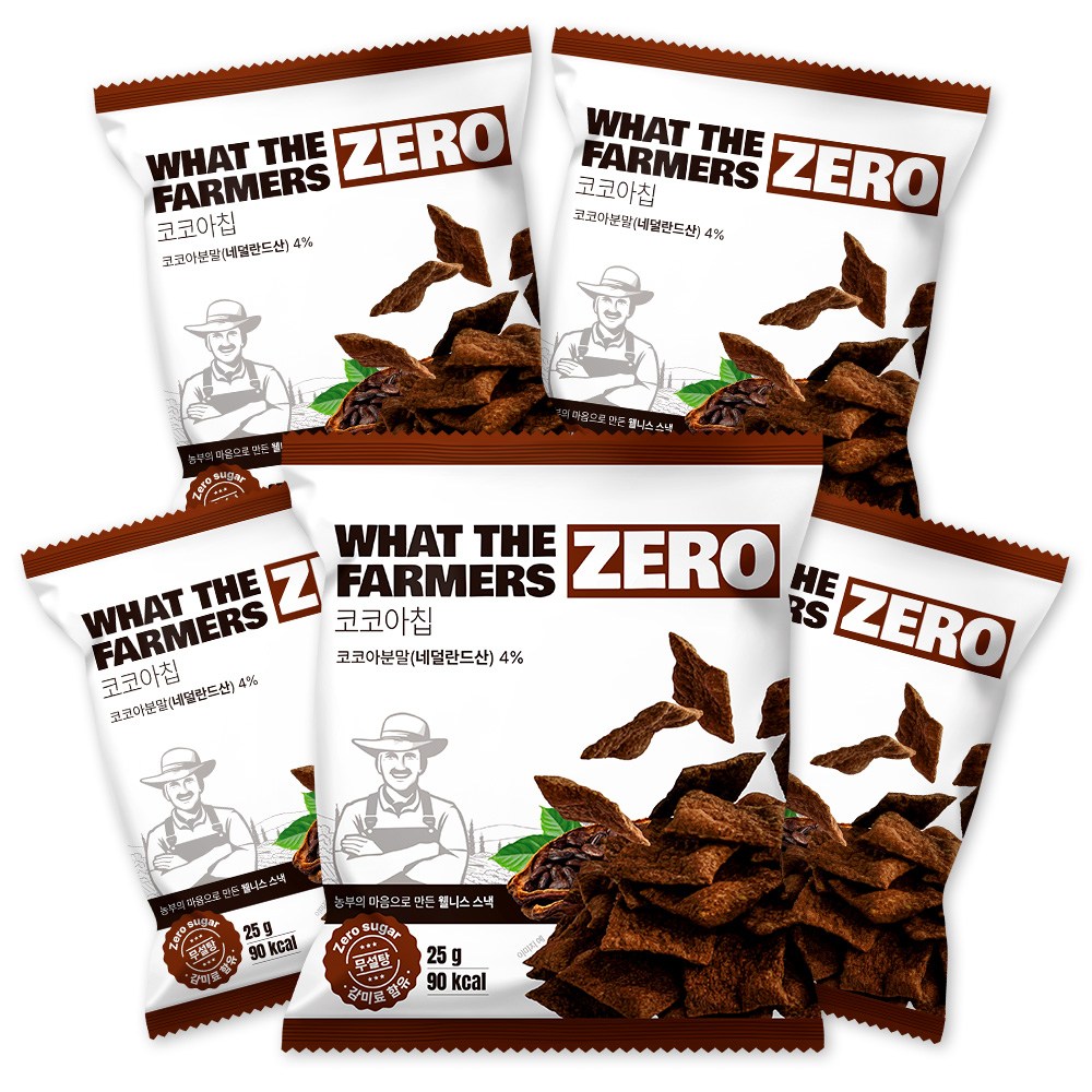 왓더파머스 구운 건강한 저당 다이어트간식 국산 기름 없는 제로 코코아칩, 5개, 25g 11,900원