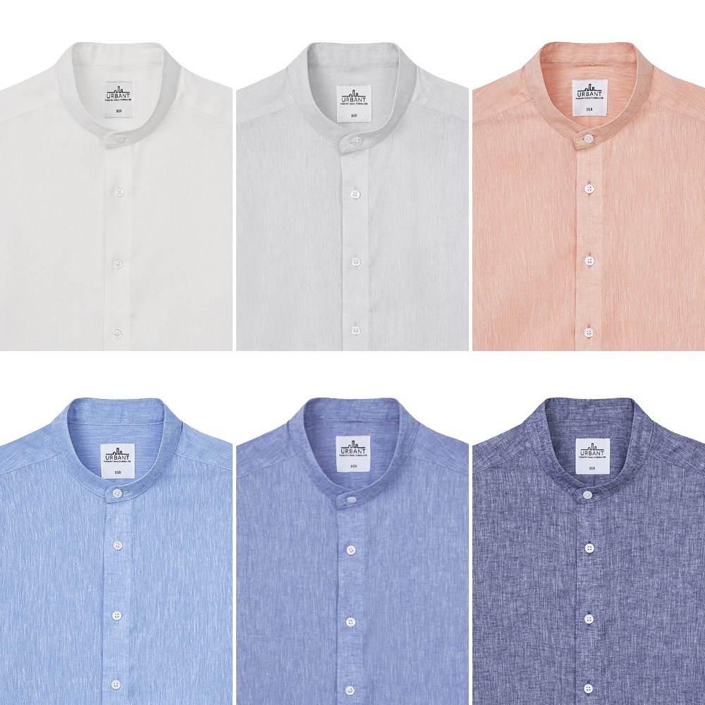 어반트 구김없는 코튼 린넨 혼방 차이나카라 남자 긴팔셔츠 39,900원