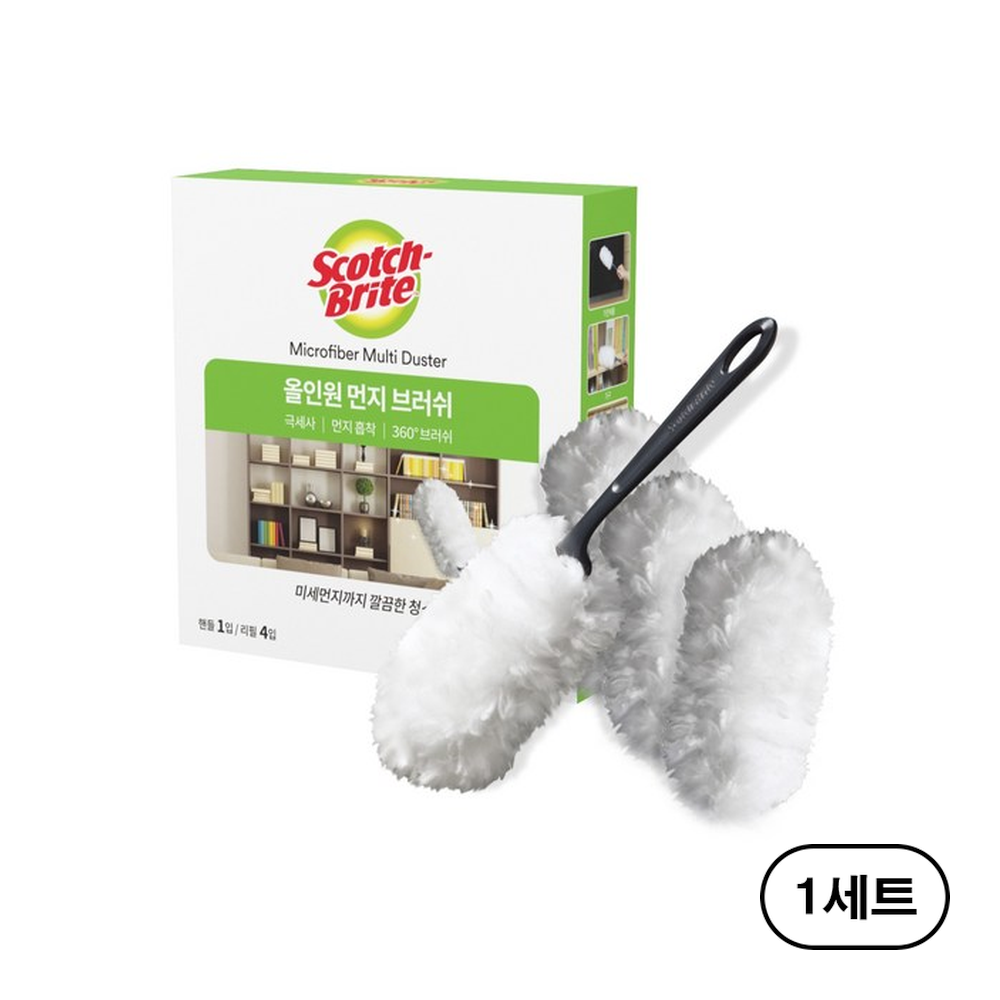 스카치브라이트 쓰리엠 올인원 먼지 브러쉬 핸들 + 리필 4입 세트 12,840원