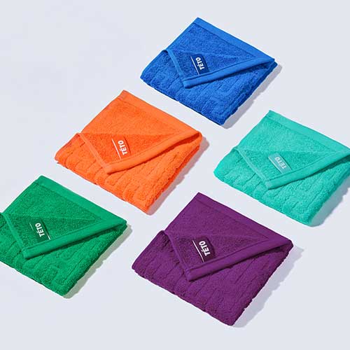 테토 시그니처 수피마 핸드타올 34 x 34 cm, 믹스1(그린, 오렌지, 블루, 바이올렛, 에메랄드), 5개 35,000원