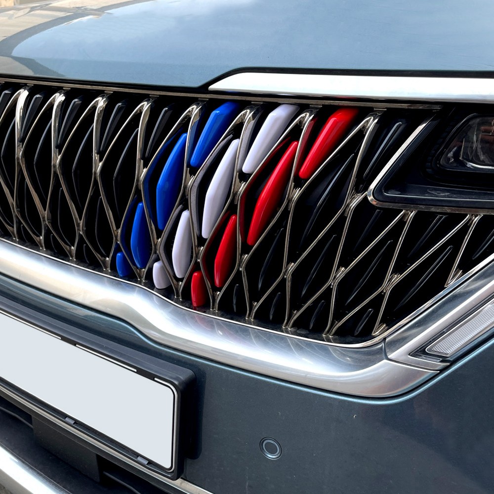 더블랙 호환 4세대 카니발 KA4 튜닝 용품 그릴커버 국기몰딩 25,000원