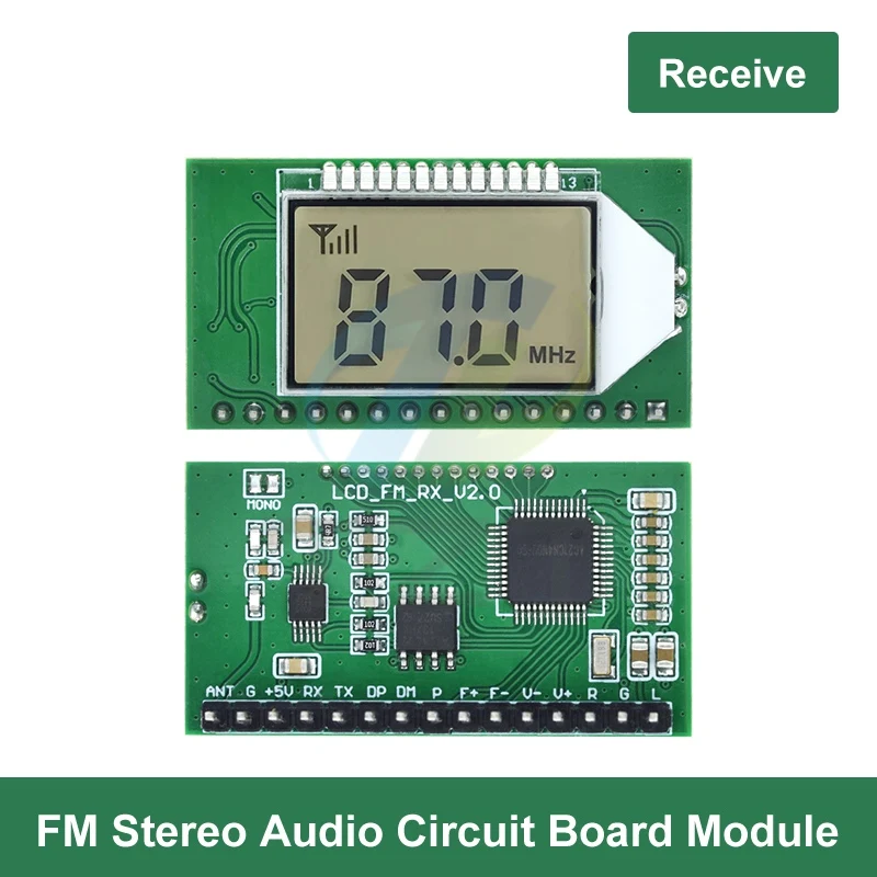 87-108MHZ 디지털 FM 수신기 모듈 라디오 송신기 무선 마이크 스테레오 보드 소음 감소 LCD 디스플레이 14,100원
