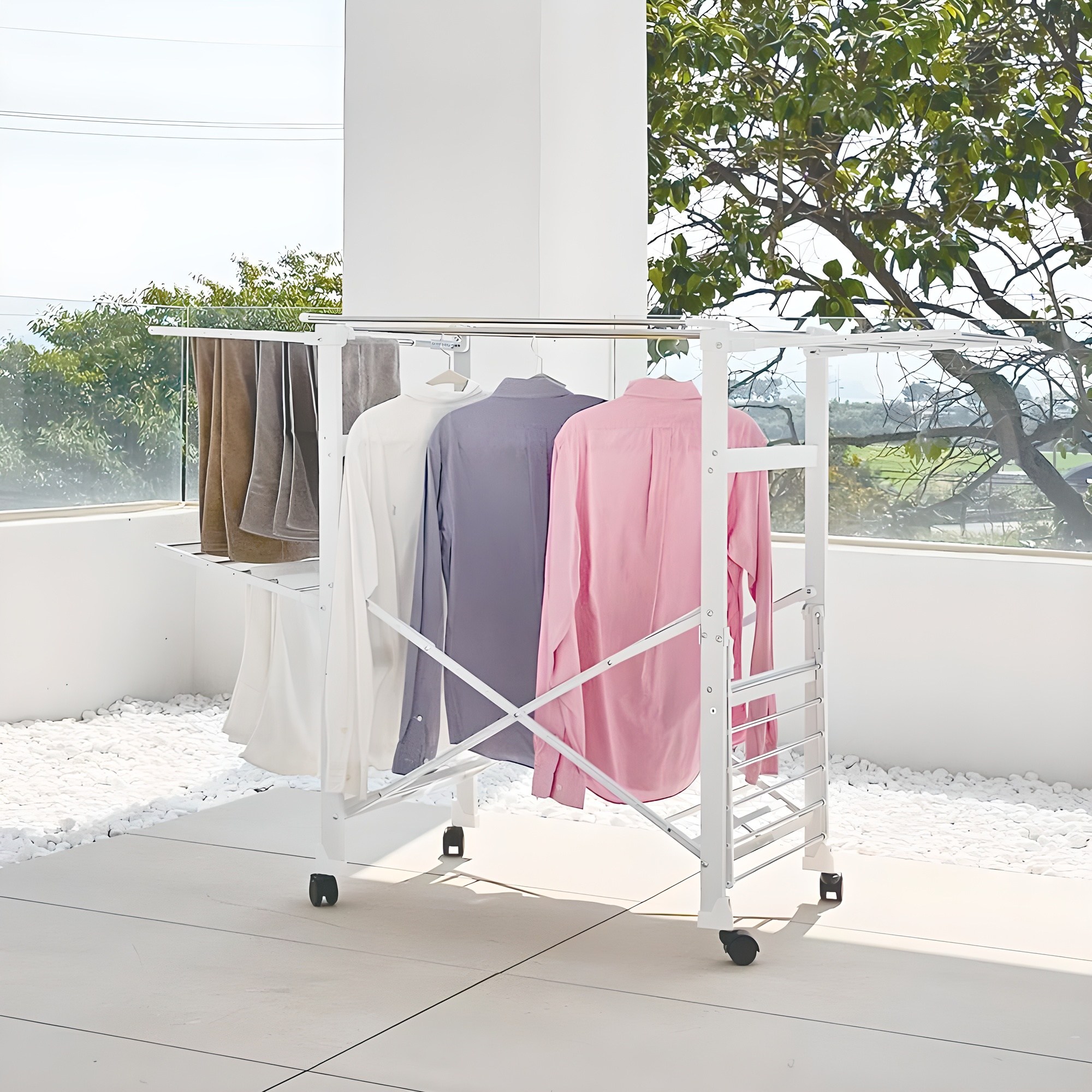 아임홈리빙 라인 스탠다드 접이식 빨래건조대, 화이트 54,840원