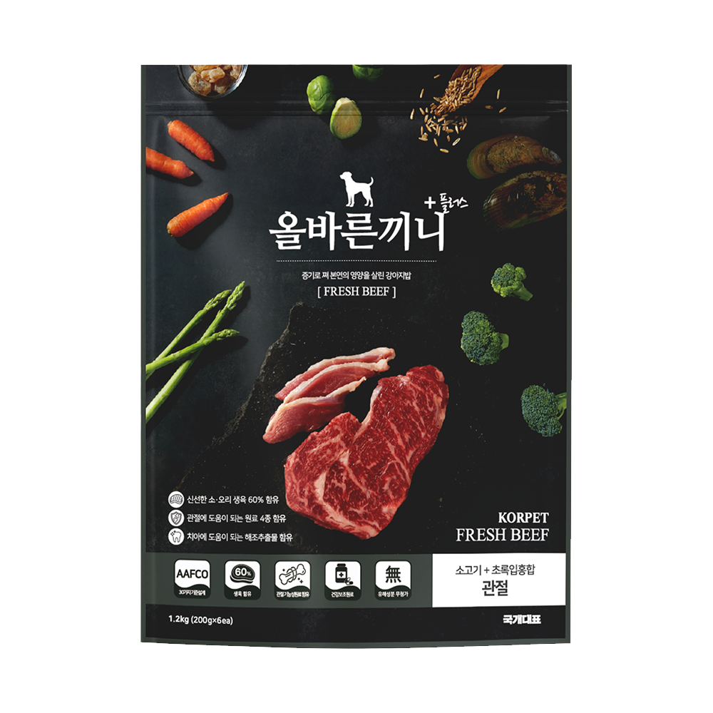 국개대표 강아지 올바른끼니 기능성 사료, 뼈/관절강화, 1.2kg, 1개 29,750원