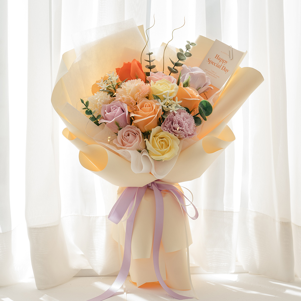 라솔트 파스텔 비누꽃다발+쇼핑백+LED전구 26,900원