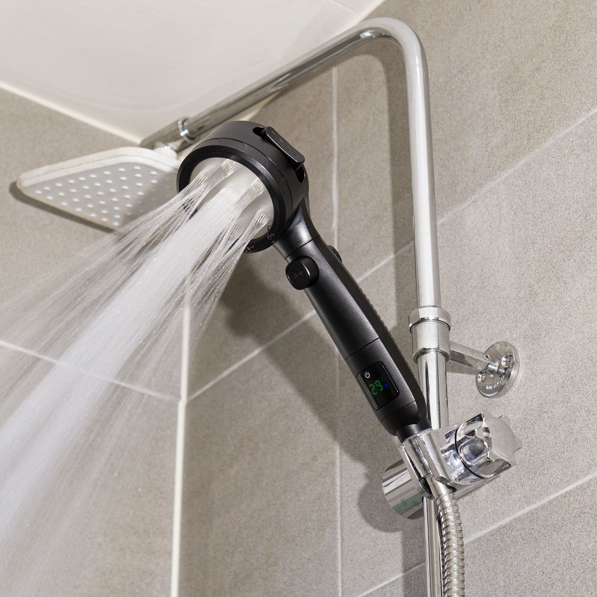 파워샷 퍼펙트 LCD 샤워기+파워정수필터 포함/ 수압상승/ 욕실청소/ 온도체크/샤워기/터치 스크린, 블랙, 1개 35,900원