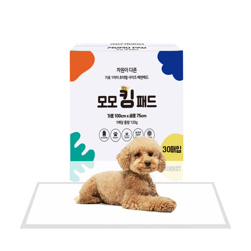 모모 킹 배변패드 특대형 30매 (레몬향 1Mx70cm 장당120g)  강아지배변패드 20,000원