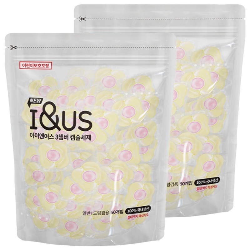 아이앤어스 New 3챔버 캡슐 세탁세제 (실속형) 50개입 전O시 캡슐세제 청소광처럼 28,900원