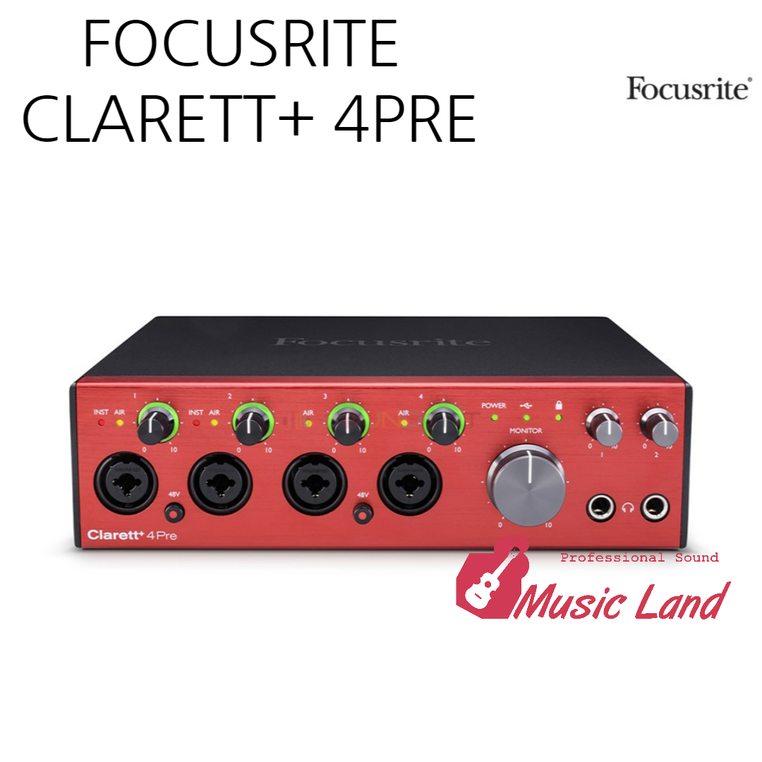 Focusrite Clarett+4Pre USB 오디오 인터페이스 포커스라이트 클라렛 XLR-XLR 고급케이블사은품 998,000원