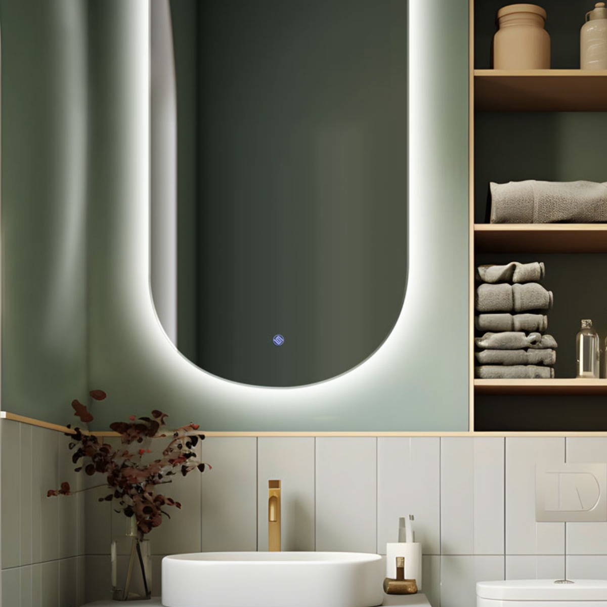 [르메인] LED간접거울 거꾸로 아치형 벽걸이 욕실 조명 인테리어 거울 236,000원