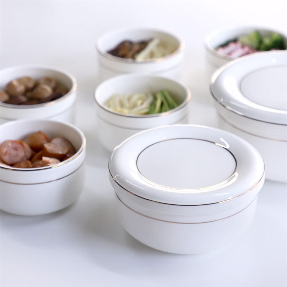 델러스 골드라인 본차이나 화이트 도자기 뚜껑 찬통 3size 택1, 1개, 소 8,200원