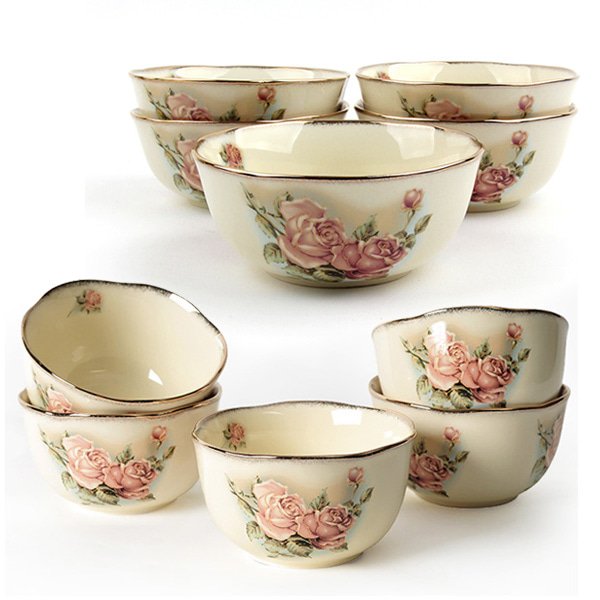 PGS 퀸로즈 공기5P /대접5P 옵션택1 영국디자인 고급공기대접 셋트아님, 대접5P 50,800원