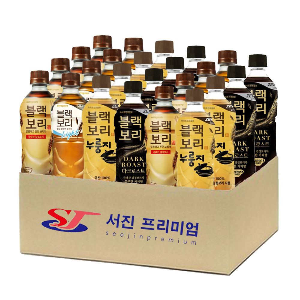 (서진프리미엄) 하이트진로 블랙보리 4종혼합 520ml 각6개씩 총24개 (오리지날+라이트+누룽지+다크로스트) 34,900원