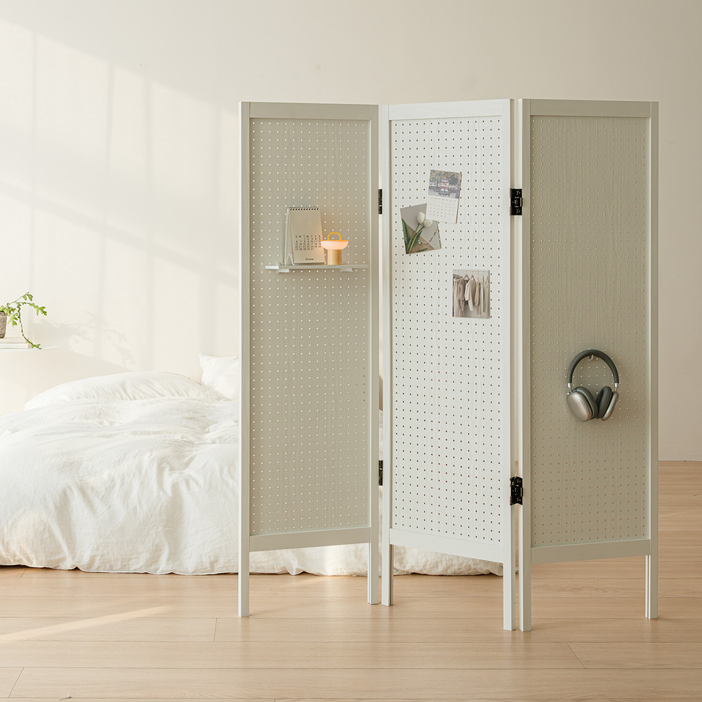 우드레이 바인 스탠드 타공파티션 3단, 화이트 128,800원