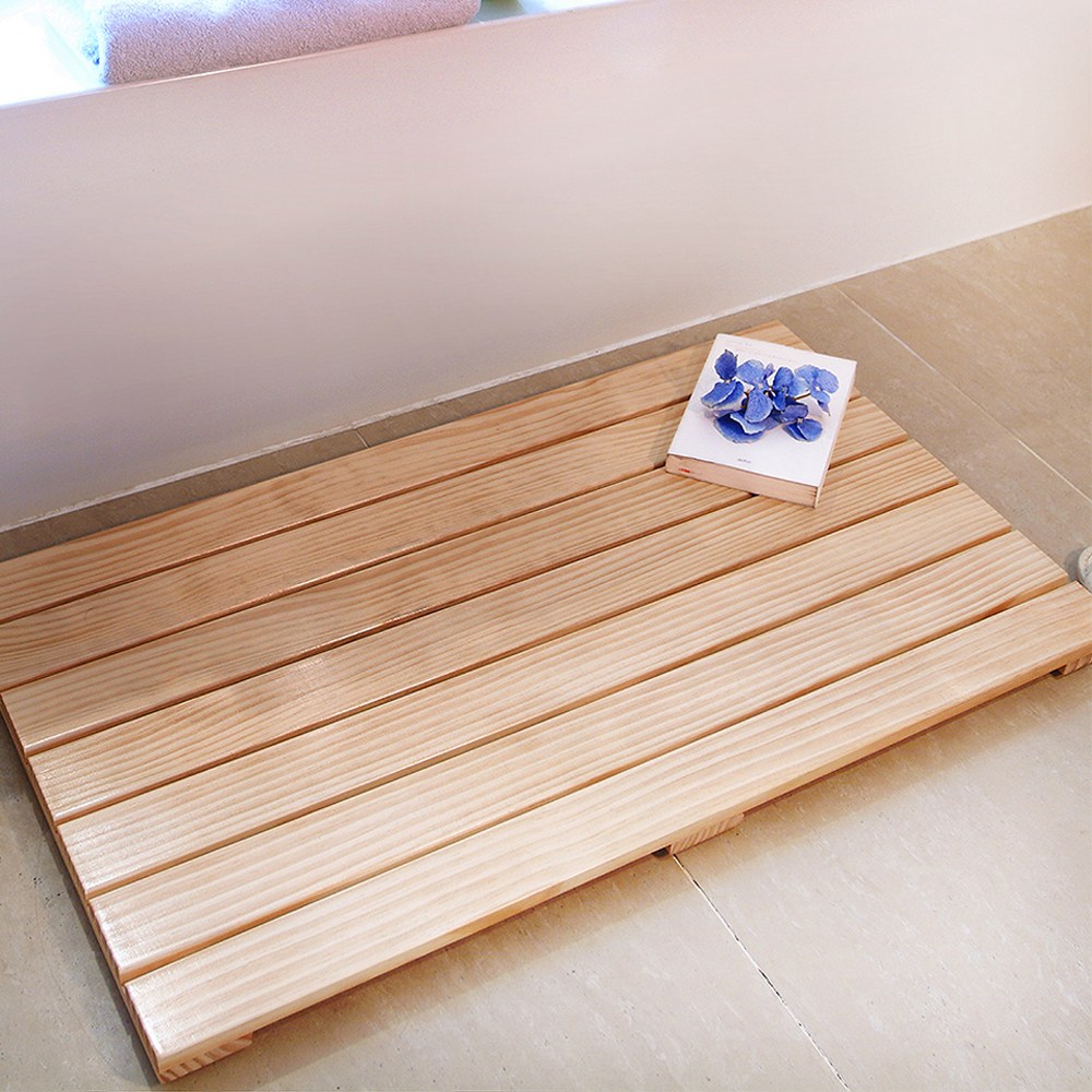 초록씨 미송 욕실 나무 매트 다용도 현관 베란다 미끄럼방지, 3.미송원목발판-중, 1개 39,800원