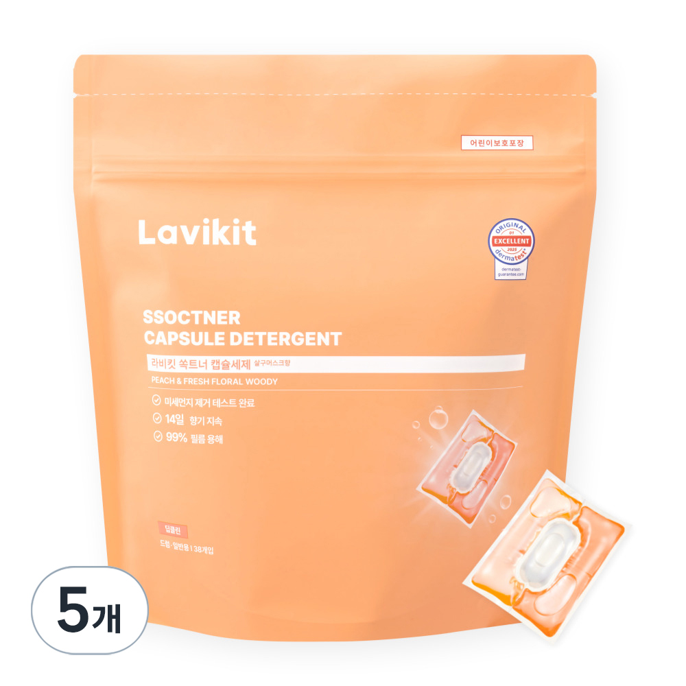 라비킷 쏙트너 캡슐세제 딥클린 살구머스크향, 38개입, 5개 94,500원