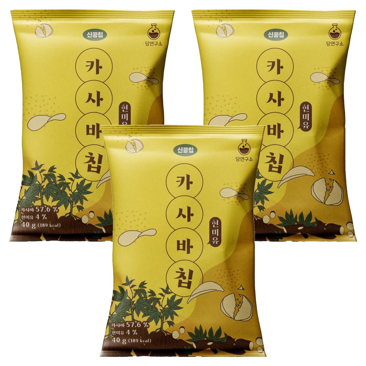 당연구소 현미유 카사바칩, 3개, 40g 7,140원