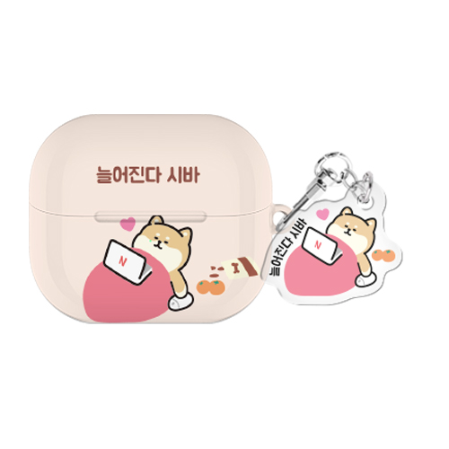 실버벨 시바의하루 버즈라이브/버즈3/버즈3프로 하드 케이스 +아크릴 키링 세트, 시바의하루_늘어진다시바, 버즈3/버즈3프로(공용), 1개 18,500원