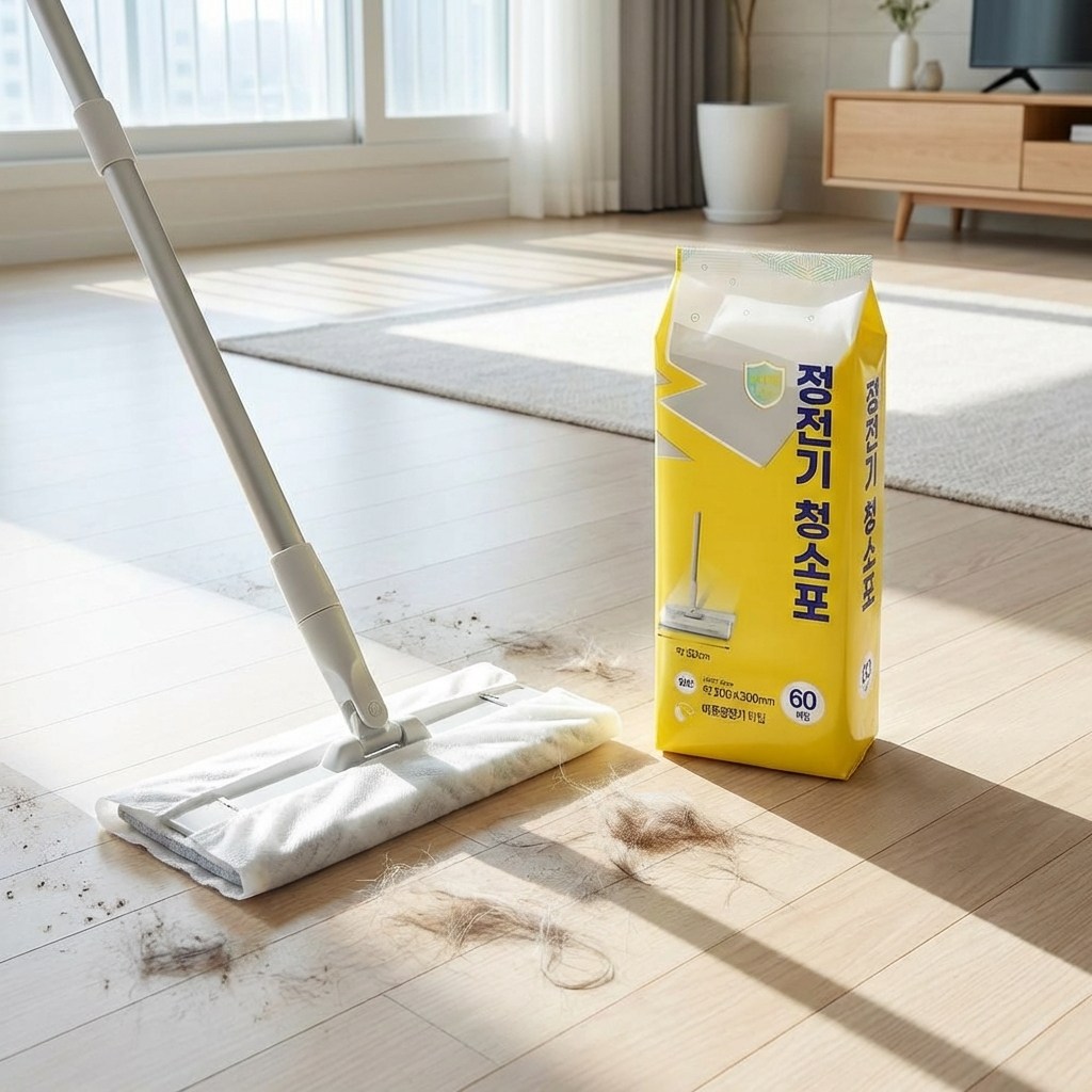 먼지슥싹 강력 정전기 청소포 대용량 벌크팩 60매 먼지 머리카락 강아지털 9,930원