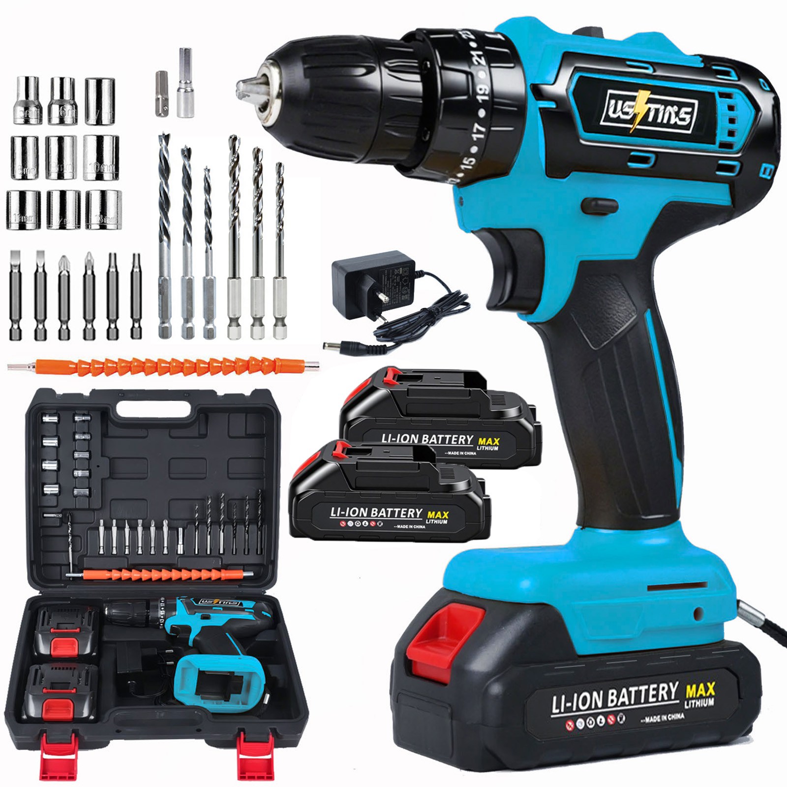 우스틴스 독일기술 가정용 20V 리튬이온 배터리  전동드릴 전동 드라이버 임팩트 전동드릴 세트 49,980원