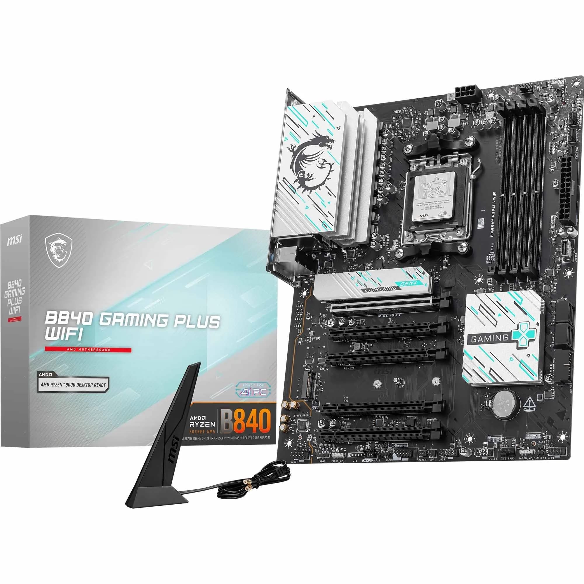 MSI B840 Gaming Plus WiFi ATX - AMD Ryzen 900080007000 AM5 - DDR5 Memory Boost 8000+ MTs(OC), PCIe 289,330원