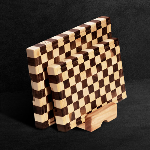 시나브로우드 엔드그레인 도마 세트 월넛 메이플 체스 도마, 도마중,대,거치대, 1세트 192,000원