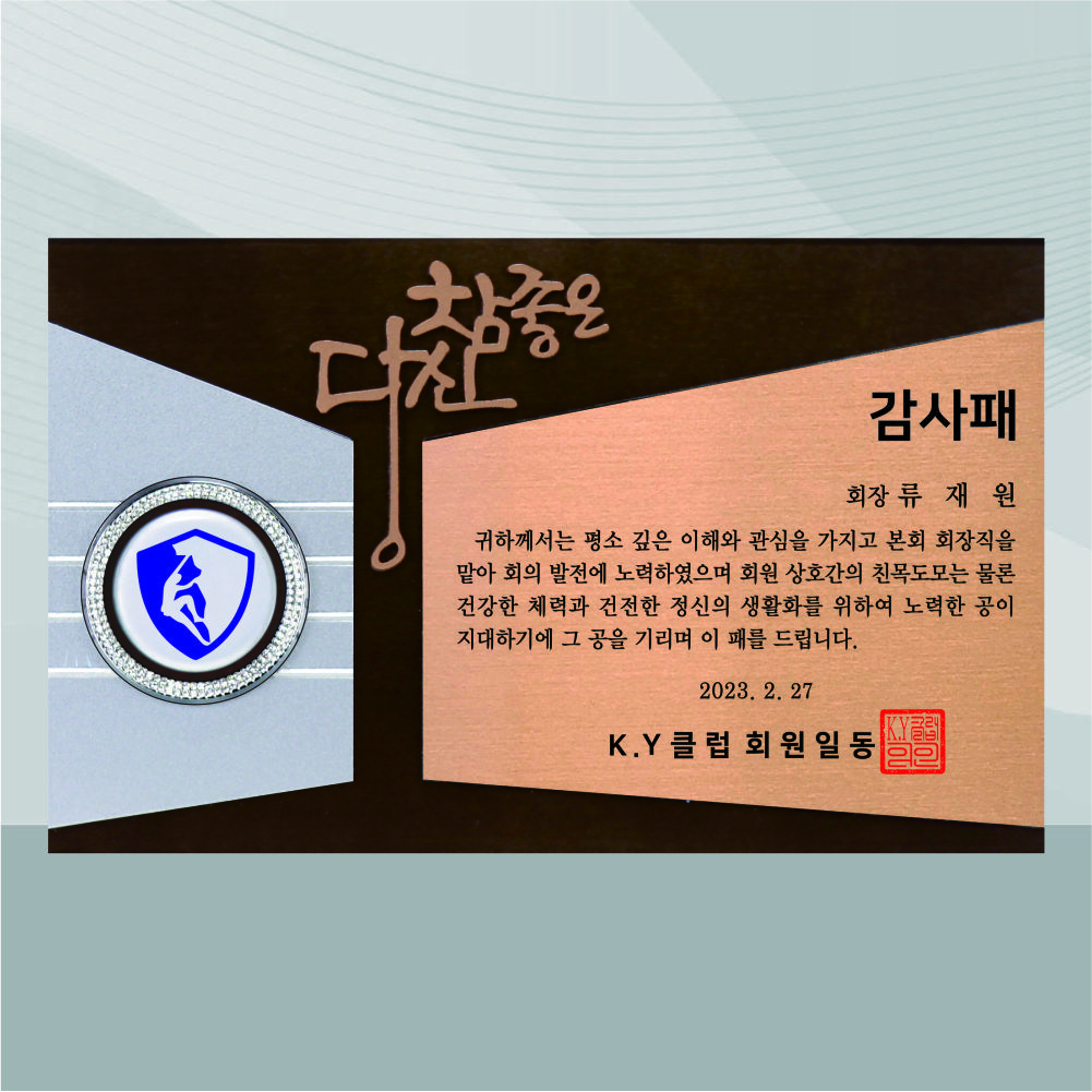 감사패 상패 기념패 공로패 송공패 추대패 임직패 재직기념패 학위취득 표창패 [0035635] 120,000원