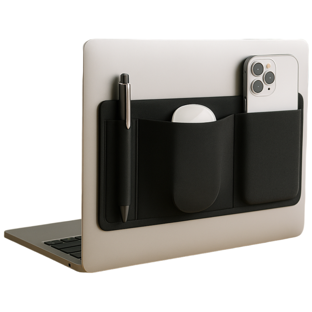 시티슬릭 노트북 태블릿 아이패드 접착식 3단 수납 포켓 파우치 가방 마우스 충전기 USB 수납 정리, 블랙, 1개 16,700원